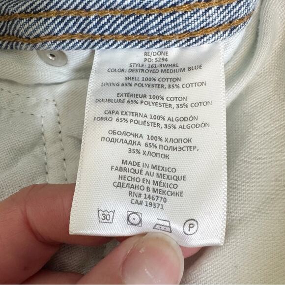 RE/DONE Destroyed 90s High Rise Loose Jeans in Destroyed Medium Blue 26 NWTs - Picture 15 of 16